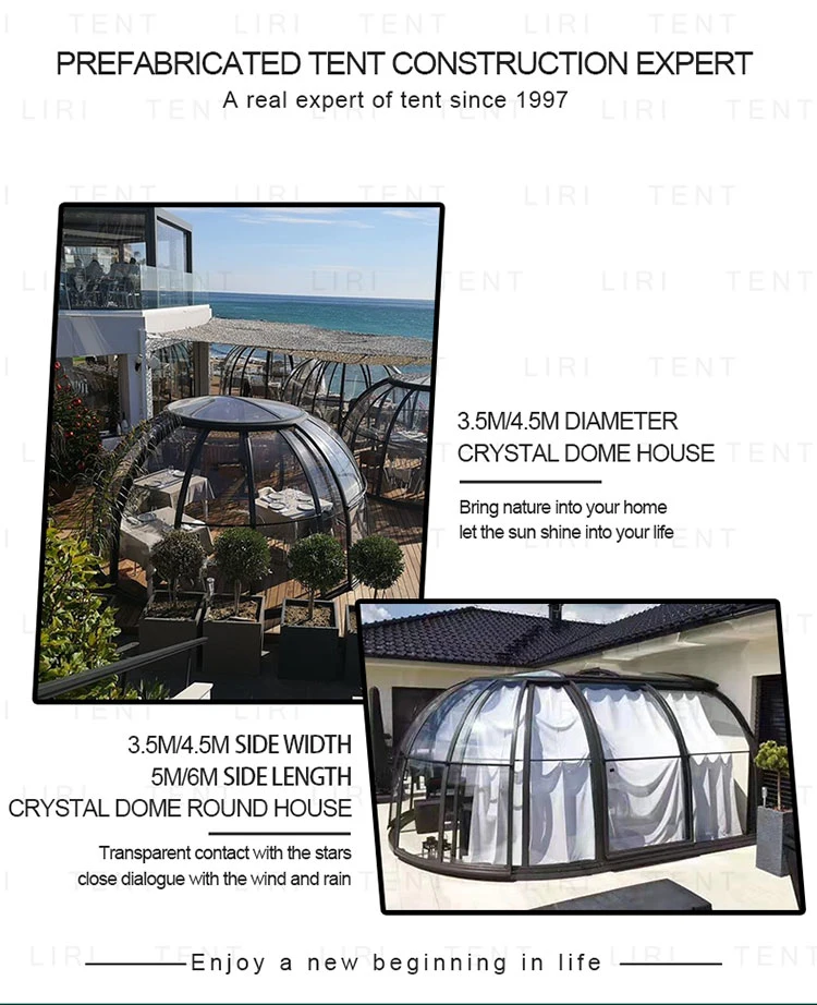 Outdoor Clear Skylight PC Round Igloo Dome Bubble Crystal Dome Tent