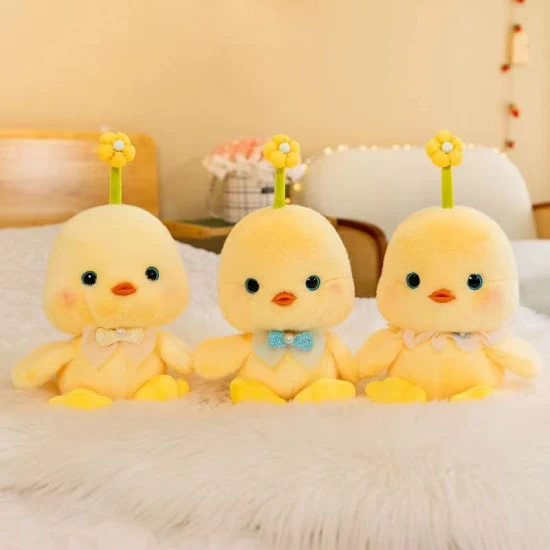 Cute Little Yellow Chicken Doll Super Cute Kids Toy Throw Pillow Doll with Hand Gift Grab Machine Rag Doll Children′s Birthday Gift